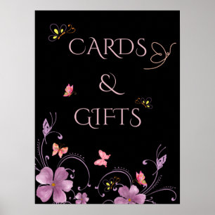 Elegante Vlinders Bruiloft Cards en Cadeaus Poster