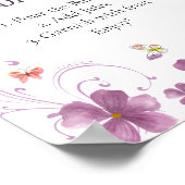 Elegante Vlinders Bruiloftsshowers Kaarten en Cade Poster (Hoek)
