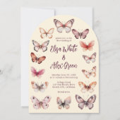 Elegante Vlinders Custom Boog Wedding Kaart (Voorkant)