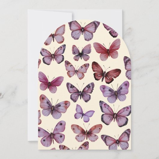 Elegante Vlinders Custom Boog Wedding Kaart (Achterkant)