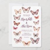 Elegante Vlinders Custom Wedding Kaart (Voorkant)