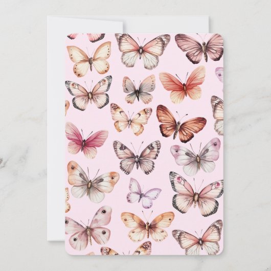 Elegante Vlinders Custom Wedding Kaart (Achterkant)