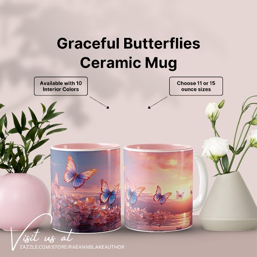 Elegante Vlinders Keramische Mok