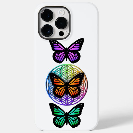 Elegante vlinders kleurrijke bloem van het leven Case-Mate iPhone case (Achterkant)