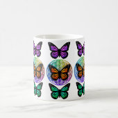 Elegante vlinders kleurrijke bloem van het leven koffiemok (Center)