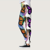 Elegante vlinders kleurrijke bloem van het leven leggings (Links)