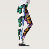 Elegante vlinders kleurrijke bloem van het leven leggings (Rechts)