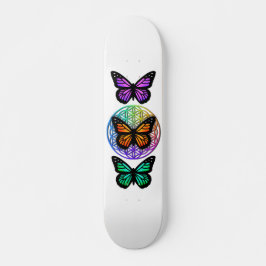 Elegante vlinders kleurrijke bloem van het leven persoonlijk skateboard
