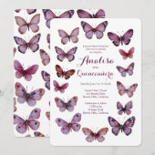 Elegante Vlinders Lijst Quinceañera CUSTOM Kaart (Voorkant / Achterkant)