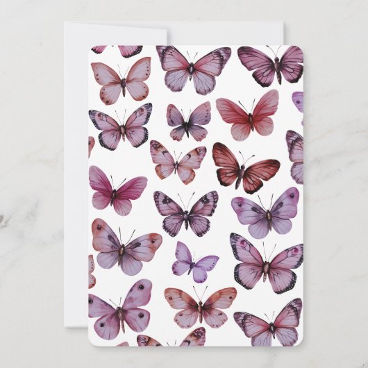 Elegante Vlinders Lijst Quinceañera CUSTOM Kaart (Achterkant)