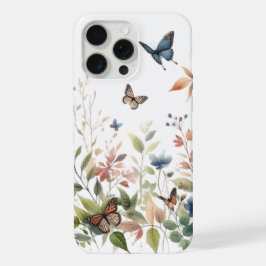 Elegante Vlinders met Weelderig Loof iPhone 15 Pro Max Case
