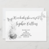 Elegante Vlinders Rozen Babyshower Kaart (Voorkant)