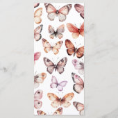 Elegante Vlinders Trouwen Custom Party Menu (Achterkant)