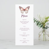 Elegante Vlinders Trouwen Custom Party Menu (Staand voorkant)