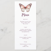 Elegante Vlinders Trouwen Custom Party Menu (Voorkant)