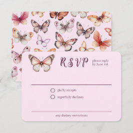 Elegante Vlinders Trouwen CUSTOM RSVP Informatiekaartje