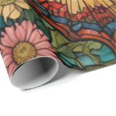 Elegante vlindertuin met glas-in-lood cadeaupapier (Rol Hoek)