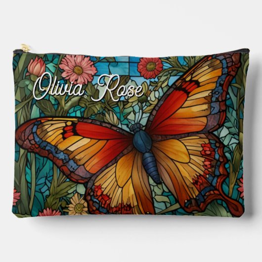 Elegante vlindertuin met glas in lood etui (Voorkant)