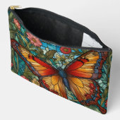 Elegante vlindertuin van gebrandschilderd glas etui (Open)