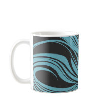 Elegante vloeiende lijnen in turkoois op zwart