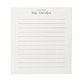Elegante vloeiende lijnen leraar notitieblok
