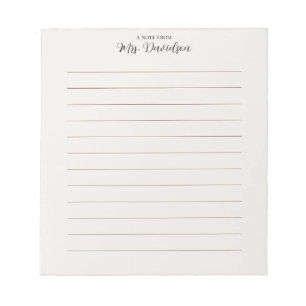 Elegante vloeiende lijnen leraar notitieblok