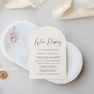 Elegante Vlucht Crème Boog Bruiloftsreceptie Kaart