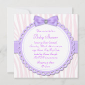 Elegante voetafdruk roze en Paarse Baby shower Kaart (Achterkant)