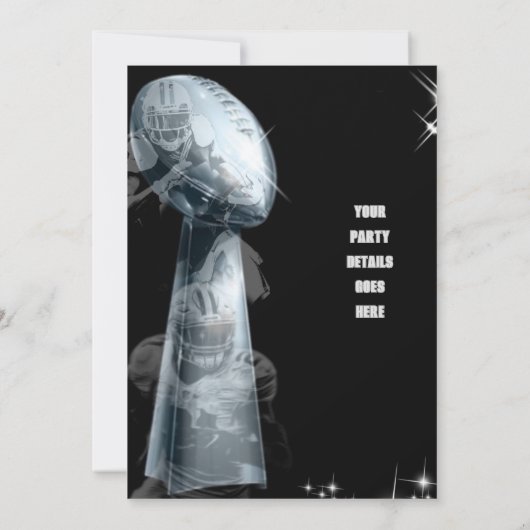 Elegante Voetbalspeler Voeg Foto Toe Trofee Uitnod Kaart (Achterkant)