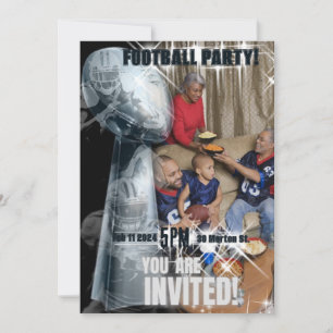 Elegante Voetbalspeler Voeg Foto Toe Trofee Uitnod Kaart