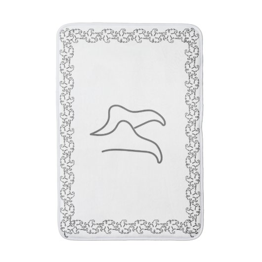 Elegante Voeten Badmat met Decoratieve Rand (Voorkant Verticaal)