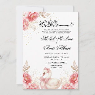 Elegante vogel, bloemrijk goud islamitische moslim kaart