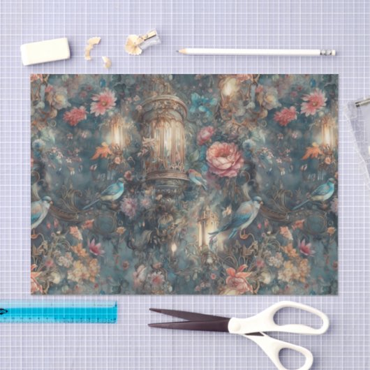 Elegante Vogel en Lantaarns Tissuepapier (Craft)