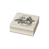 Elegante vogel met bloemenboek Ex Libris Rubberstempel (Stempel)