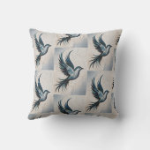 Elegante Vogel Mozaïek van Veren Kussen (Achterkant)