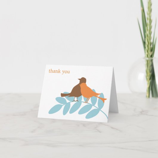Elegante Vogel Silhouetten Dank U Bedankkaart (Voorkant)