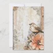 Elegante vogelbloem 70e verjaardag kaart (Achterkant)