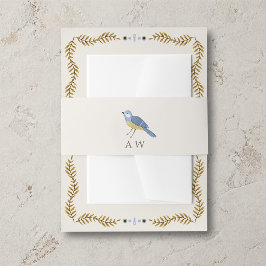 Elegante Vogelfabriekslogo Huwelijksbuikband Uitnodigingen Wikkel