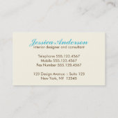 Elegante vogelkooi visitekaartje (Achterkant)