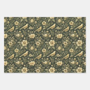 Elegante Vogels & Bloemen Wrap & Decoupage Inpakpapier Vel