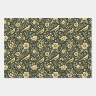 Elegante Vogels & Bloemen  Wrap & Decoupage Inpakpapier Vel