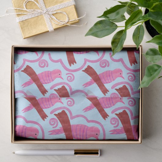 Elegante vogels Patroon Tissuepapier (Geschenk)
