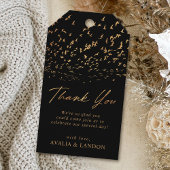 Elegante Vogels van een Veer Bruiloft Dank u Cadeaulabel