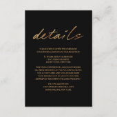 Elegante Vogels van een Veer Bruiloft Details Informatiekaartje (Voorkant)