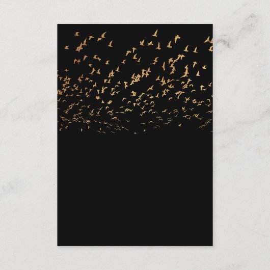 Elegante Vogels van een Veer Bruiloft Details Informatiekaartje (Achterkant)