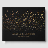 Elegante Vogels van een Veer Bruiloft Gastenboek (Voorkant)