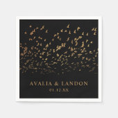 Elegante Vogels van een Veer Bruiloft Servet (Voorkant)