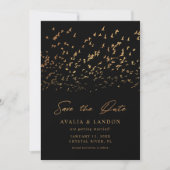 Elegante Vogels van een Veer Foto Bruiloft Save The Date (Voorkant)