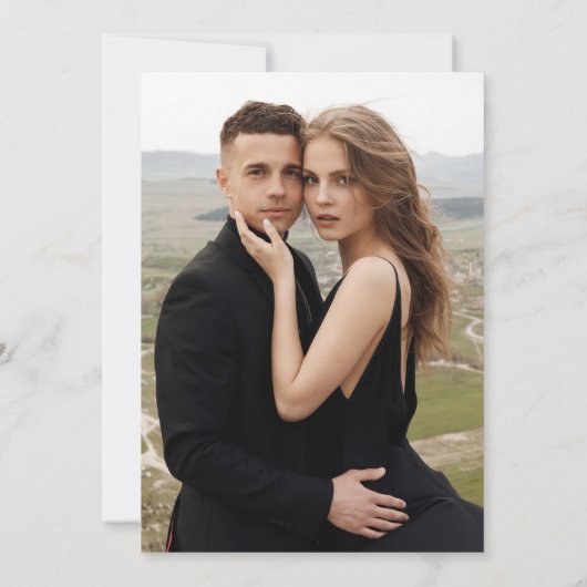 Elegante Vogels van een Veer Foto Bruiloft Save The Date (Achterkant)