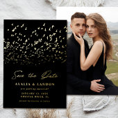 Elegante Vogels van een Veer Save the Date Folie Uitnodiging